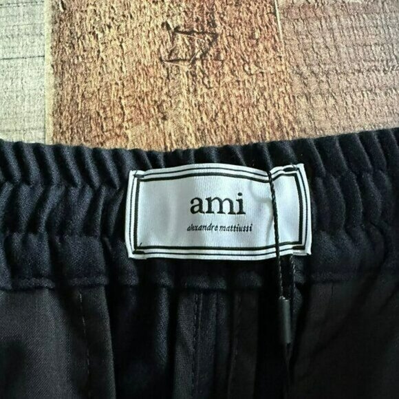 Ami Alexandre Mattiussi Black Elastic Waist Dress Pants Size 42 - Picture 5 of 10